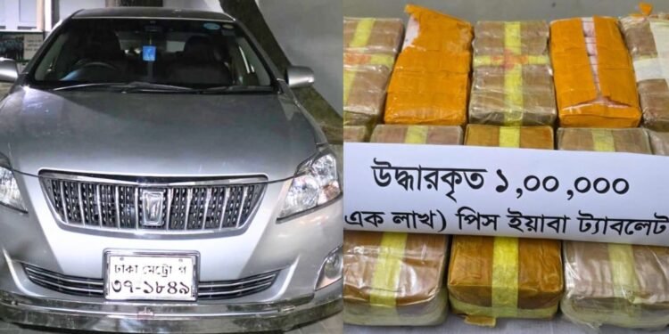 Driver-fled-leaving-private-car-abandoning-1-lakh-yaba-pills