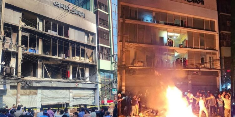 ১০ ঘণ্টা পর নিভল প্রথম আলোর আগুন: ‘ক্রাইম সিন’ ফিতায় ঘেরা পুরো ভবন