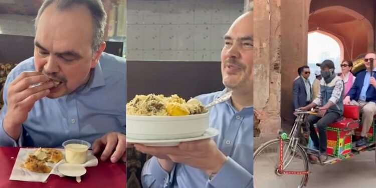 রিকশায় মার্কিন রাষ্ট্রদূত: সস্ত্রীক মজলেন পুরান ঢাকার বিরিয়ানি ও মসলা চায়ে