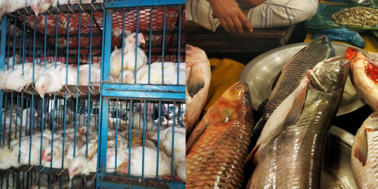 ব্রয়লারের দাম কমলেও মাছের বাজারে আগুন