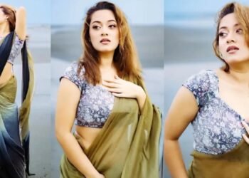 সৈকতে শাড়ির সাজে উষ্ণতা ছড়ালেন চিত্রনায়িকা দীঘি